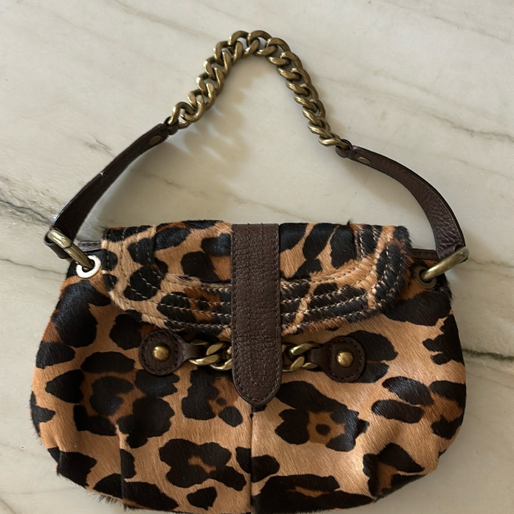 NWOT J Crew calf hair leopard bag